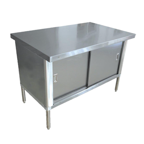 Omcan 28639 Work Table, Cabinet Base Sliding Doors