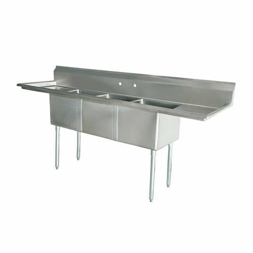 Omcan 43763 Sink, (3) Three Compartment