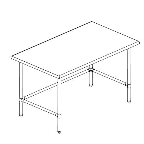 Sapphire SMTO-3660G Work Table,  54" - 62", Stainless Steel Top