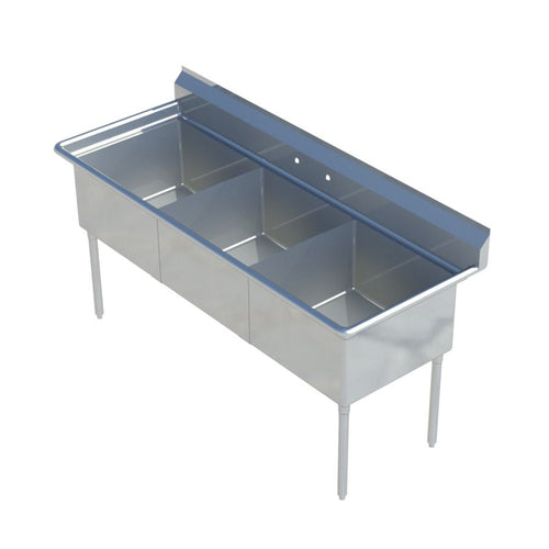 Sapphire SMS1824-3 Sink, (3) Three Compartment