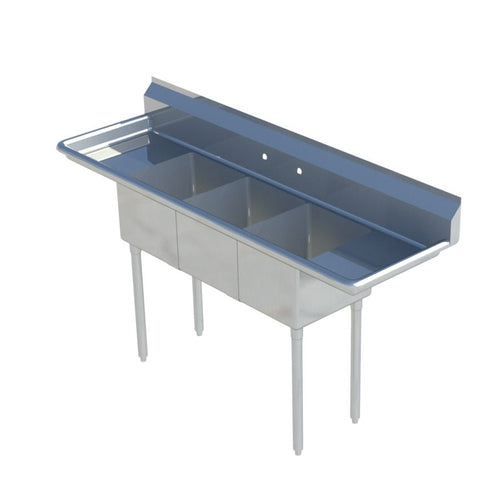 Sapphire SMS-3-1818D Sink, (3) Three Compartment