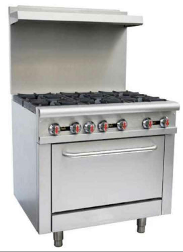 Sapphire SE-RA36 NG/LP Range, 36" Restaurant, Gas