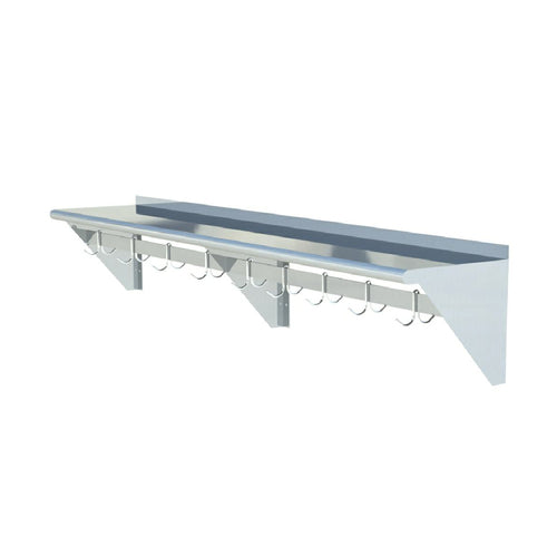 Sapphire SMWP-1596 Overshelf, Wall-Mounted with Pot Rack