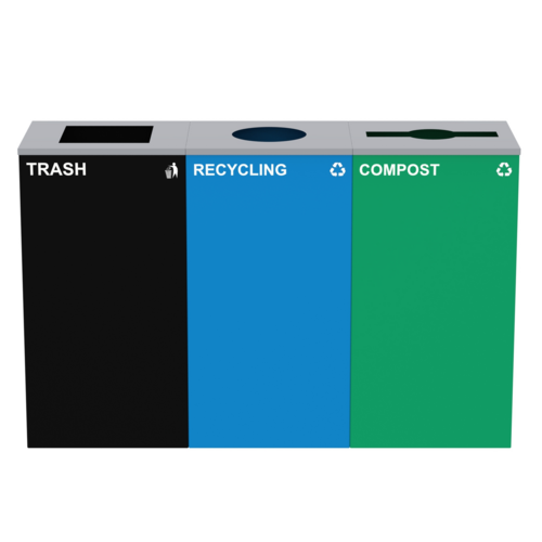 Alpine ALP4450-BLK-KIT32 Recycling Receptacle / Container, Metal