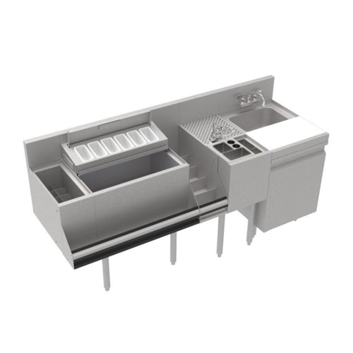 Krowne KR24-MT70-10 Underbar Ice Bin/Cocktail Station, Sink Combo