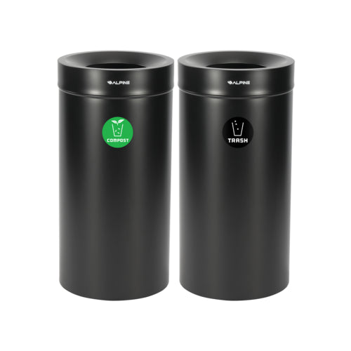 Alpine ALP475-27-BLK-CO-T Recycling Receptacle / Container, Metal