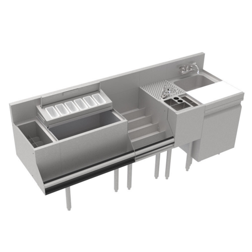 Krowne KR24-MT78 Underbar Ice Bin/Cocktail Station, Sink Combo
