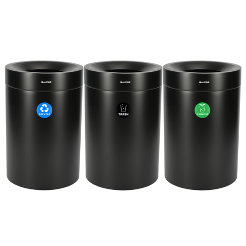 Alpine ALP475-50-BLK-R-T-CO Recycling Receptacle / Container, Metal