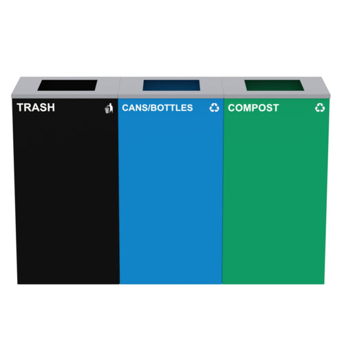 Alpine ALP4450-BLK-KIT16 Recycling Receptacle / Container, Metal