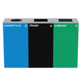 Alpine ALP4450-BLK-KIT34 Recycling Receptacle / Container, Metal