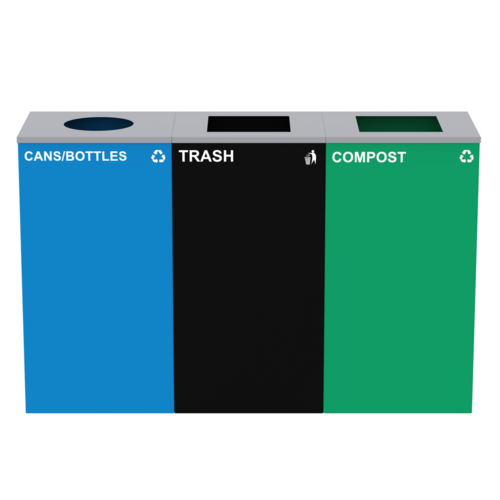 Alpine ALP4450-BLK-KIT34 Recycling Receptacle / Container, Metal