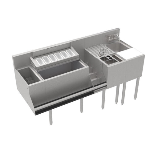 Krowne KR24-MT64-10 Underbar Ice Bin/Cocktail Station, Sink Combo