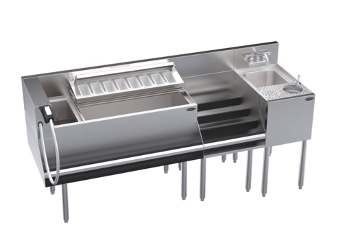 Krowne KR24-S74-10 Underbar Ice Bin/Cocktail Station, Sink Combo