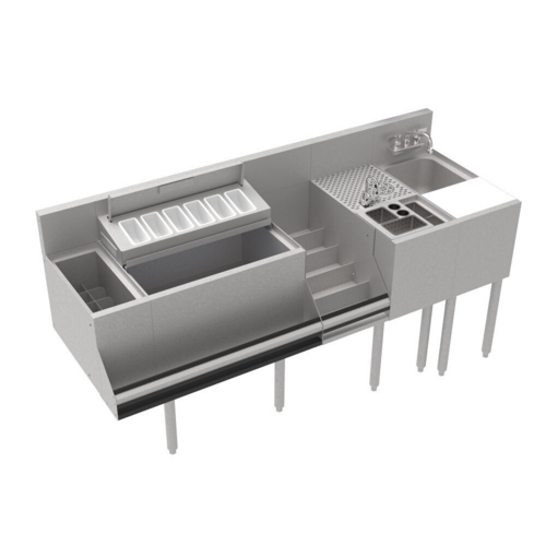 Krowne KR24-MT68 Underbar Ice Bin/Cocktail Station, Sink Combo