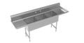 Krowne CS-1818-3-LR-LF Sink, (3) Three Compartment