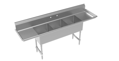 Krowne CS-1818-3-LR-LF Sink, (3) Three Compartment
