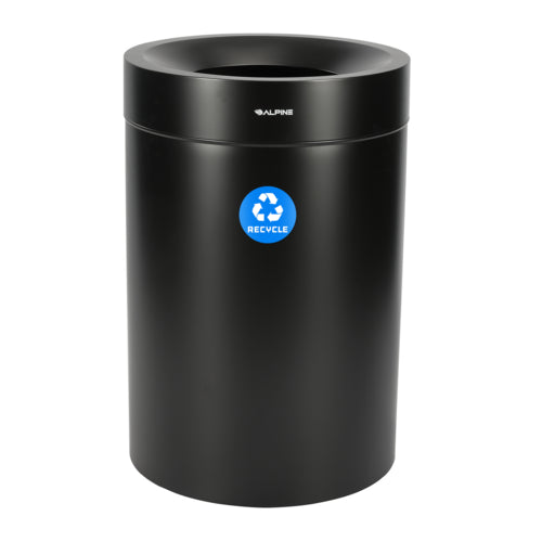Alpine ALP475-50-BLK-R Recycling Receptacle / Container, Metal