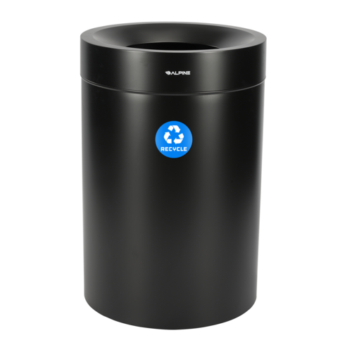 Alpine ALP475-50-BLK-R Recycling Receptacle / Container, Metal