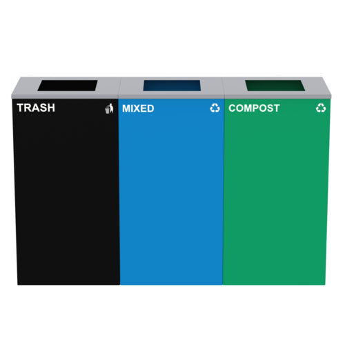 Alpine ALP4450-BLK-KIT15 Recycling Receptacle / Container, Metal