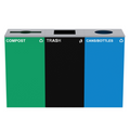 Alpine ALP4450-BLK-KIT38 Recycling Receptacle / Container, Metal