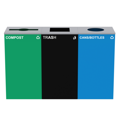 Alpine ALP4450-BLK-KIT38 Recycling Receptacle / Container, Metal