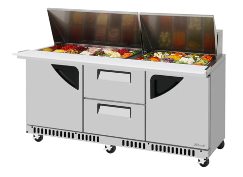 Turbo Air TST-72SD-30-LD2R-FB-N Refrigerated Counter, Mega Top Sandwich / Salad Unit