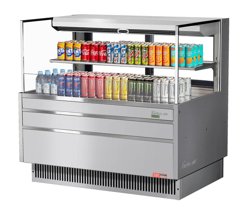 Turbo Air TOM-48L-UFD-S-2S-N Merchandiser, Open Refrigerated Display