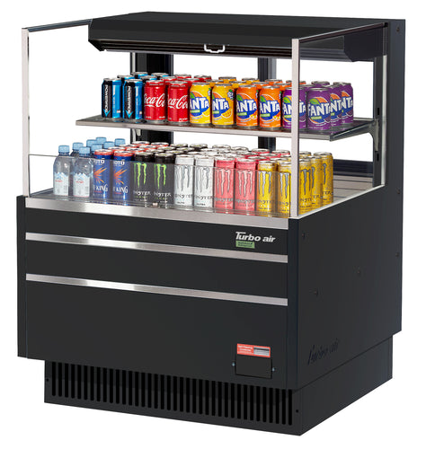 Turbo Air TOM-36L-UFD-W(B)-2S-N Merchandiser, Open Refrigerated Display