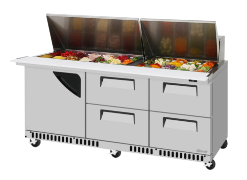 Turbo Air TST-72SD-30-D4R(L)-FB-N Refrigerated Counter, Mega Top Sandwich / Salad Unit