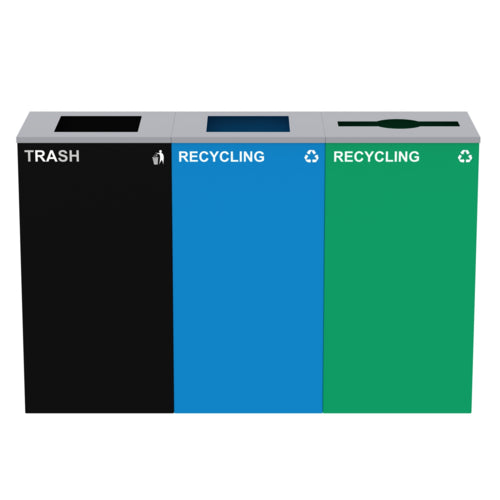 Alpine ALP4450-BLK-KIT21 Recycling Receptacle / Container, Metal