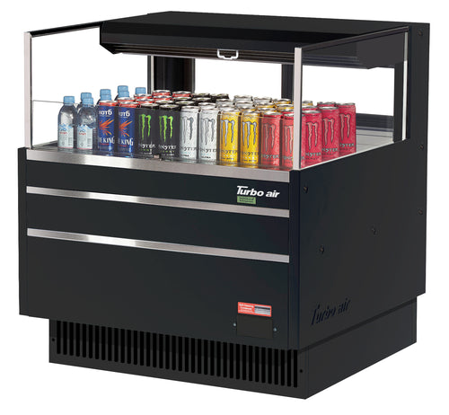 Turbo Air TOM-36L-UFD-W(B)-1S-N Merchandiser, Open Refrigerated Display