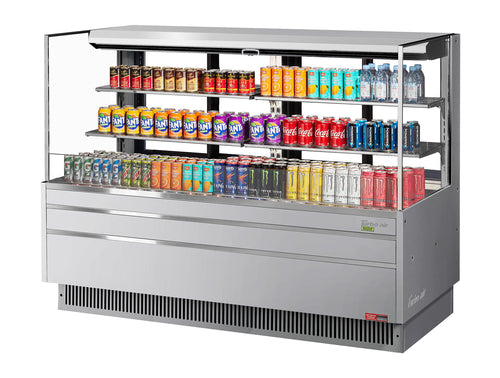 Turbo Air TOM-72L-UFD-S-3S-N Merchandiser, Open Refrigerated Display