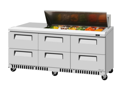 Turbo Air TST-72SD-12S-D6-FB-N(-LW) Refrigerated Counter, Sandwich / Salad Unit