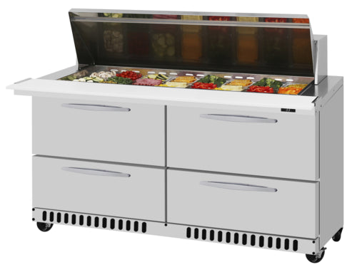 Turbo Air PST-60-24-D4-FB-N Refrigerated Counter, Mega Top Sandwich / Salad Unit