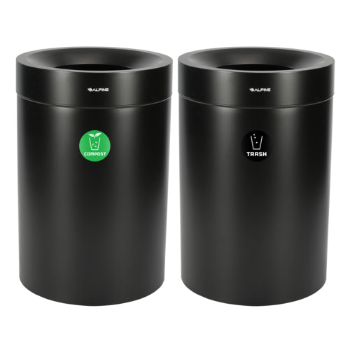 Alpine ALP475-50-BLK-CO-T Recycling Receptacle / Container, Metal