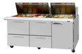 Turbo Air PST-72-30-D4R(L)-N Refrigerated Counter, Mega Top Sandwich / Salad Unit