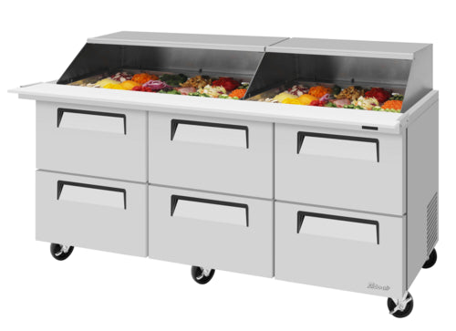 Turbo Air TST-72SD-30-D6-N-SL Refrigerated Counter, Mega Top Sandwich / Salad Unit