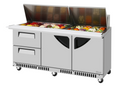 Turbo Air TST-72SD-30-D2LR-FB-N Refrigerated Counter, Mega Top Sandwich / Salad Unit