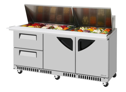 Turbo Air TST-72SD-30-D2LR-FB-N Refrigerated Counter, Mega Top Sandwich / Salad Unit