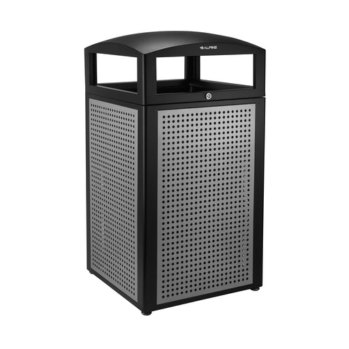 Alpine ALP471-40-SIL Trash Receptacle, Outdoor/Indoor