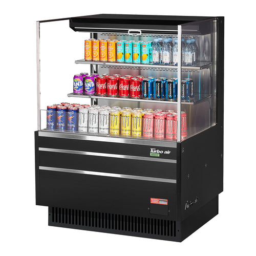 Turbo Air TOM-36L-UF-W(B)-3S-N Merchandiser, Open Refrigerated Display