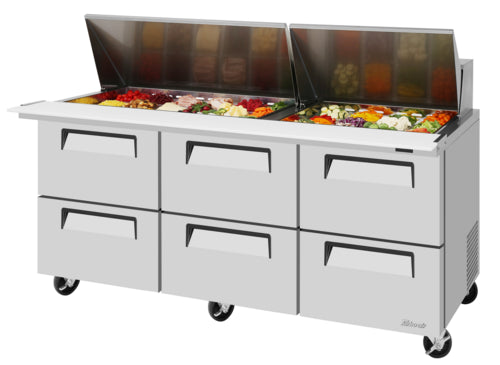 Turbo Air TST-72SD-30-D6-N Refrigerated Counter, Mega Top Sandwich / Salad Unit