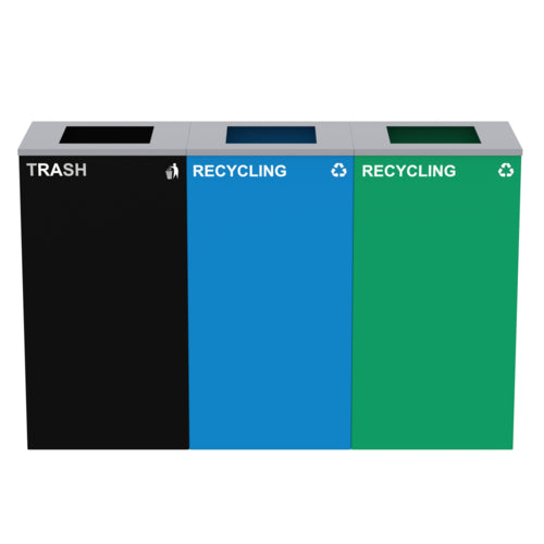 Alpine ALP4450-BLK-KIT17 Recycling Receptacle / Container, Metal