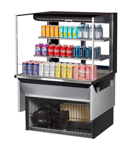 Turbo Air TOM-36L-UFD-W(B)-3SI-N Display Case, Refrigerated, Drop In