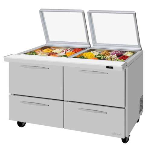 Turbo Air PST-60-24-D4-N-GL Refrigerated Counter, Mega Top Sandwich / Salad Unit