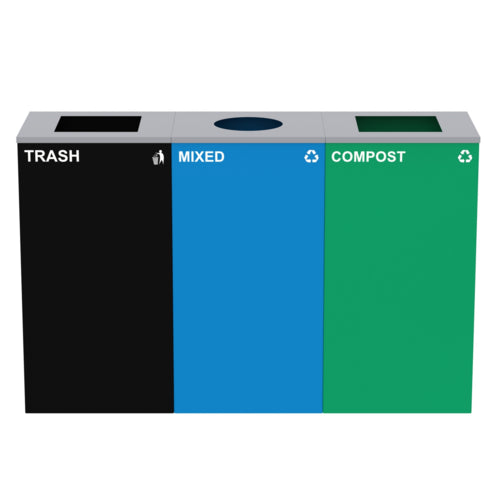 Alpine ALP4450-BLK-KIT33 Recycling Receptacle / Container, Metal