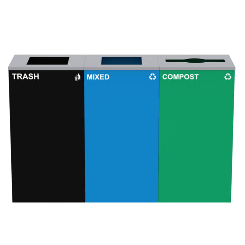 Alpine ALP4450-BLK-KIT24 Recycling Receptacle / Container, Metal