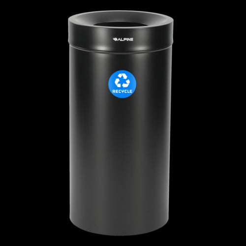 Alpine ALP475-27-BLK-R Recycling Receptacle / Container, Metal