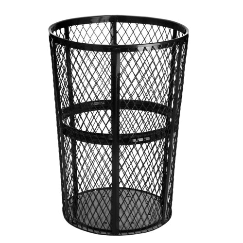 Alpine ALP473-48-BLK Trash Receptacle, Outdoor/Indoor
