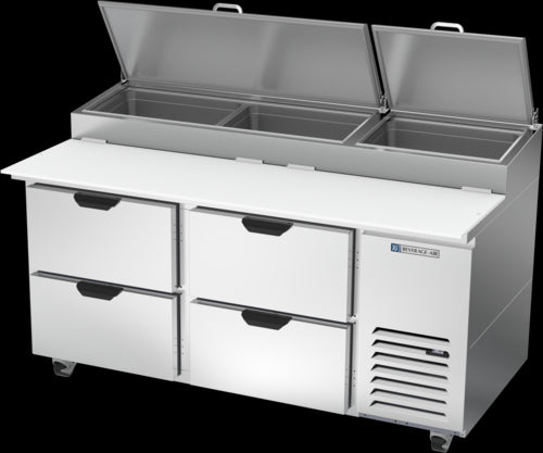 Beverage Air DPD67HC-4 Refrigerated Counter, Pizza Prep Table